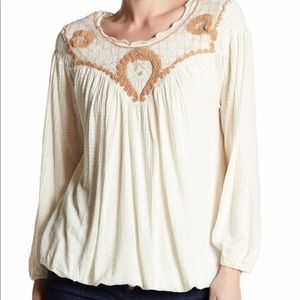 Free People Begonia Embroidered Top